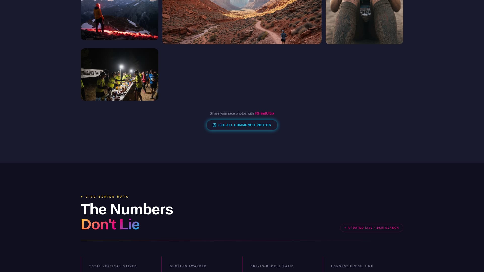 Grind - Electrifying Ultrarunning Landing Page Template