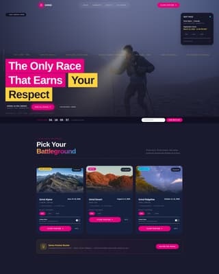 Grind - Electrifying Ultrarunning Landing Page Template