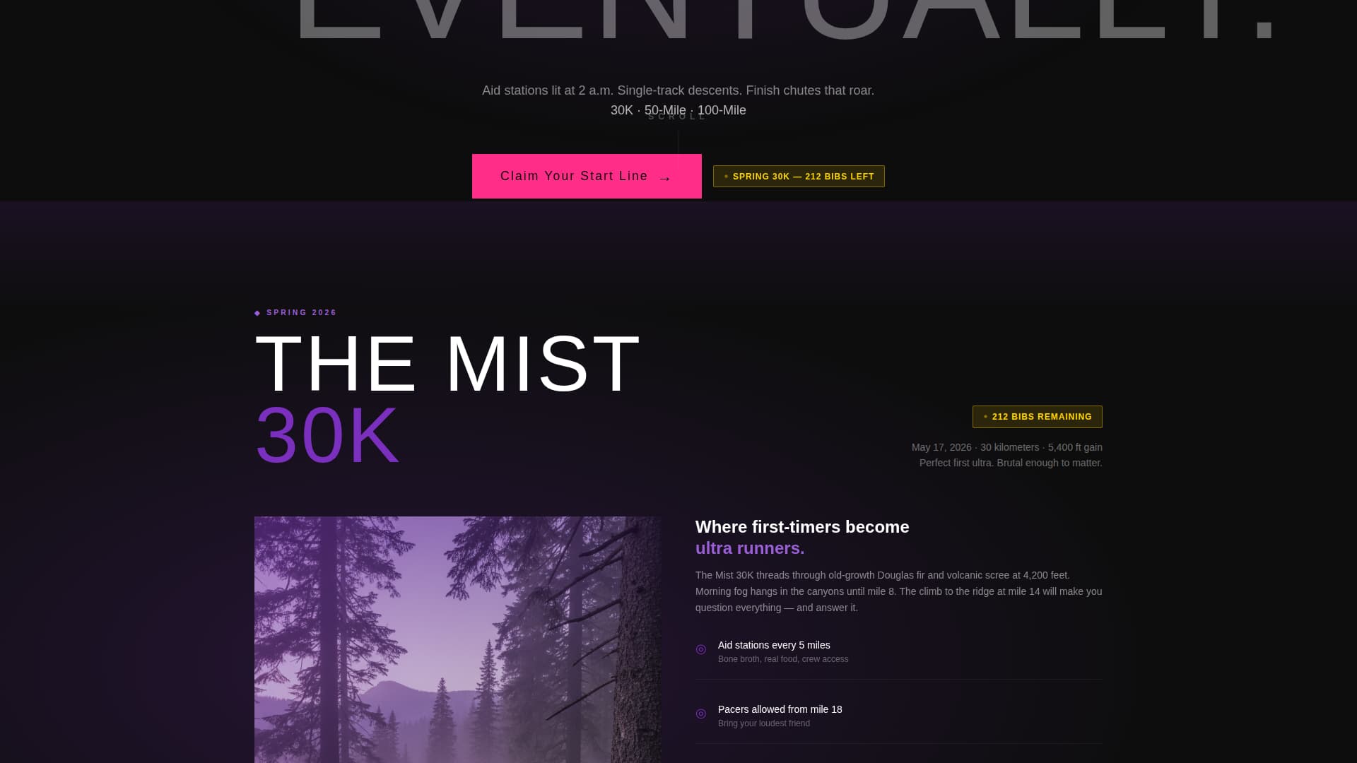 Stride - Electrifying Ultrarunning Landing Page Template