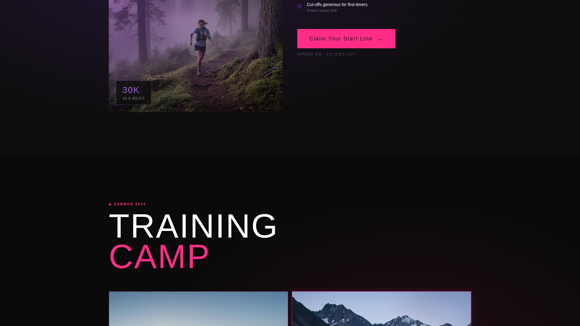 Stride - Electrifying Ultrarunning Landing Page Template