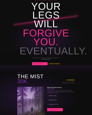 Stride - Electrifying Ultrarunning Landing Page Template
