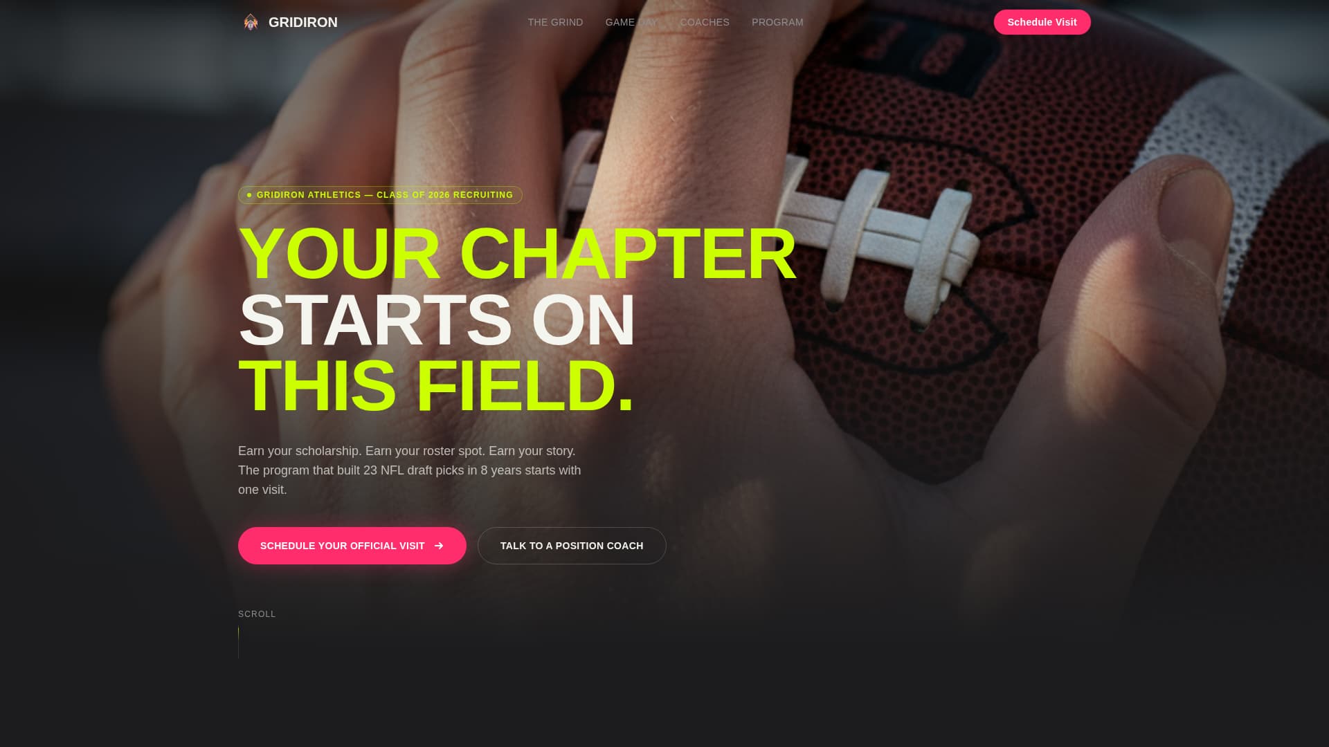 Gridiron - Electrifying Athletics Landing Page Template