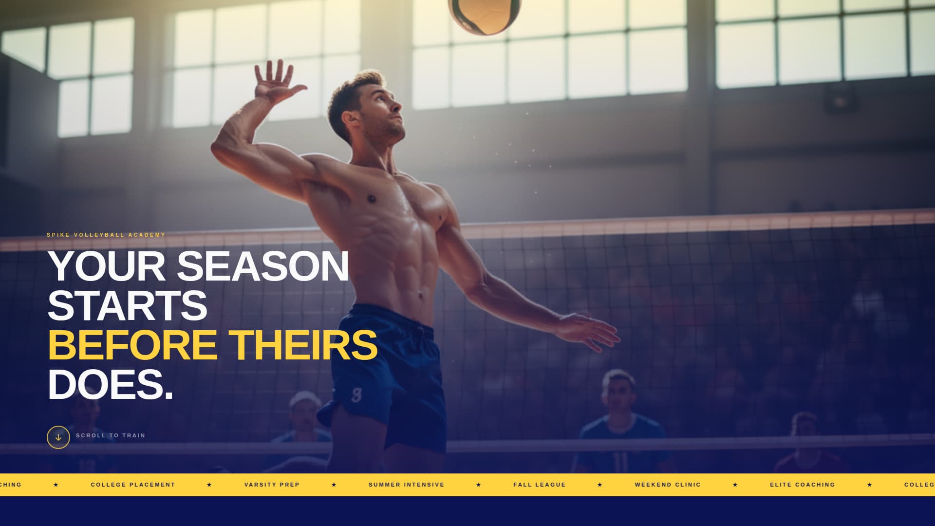 Spike - Electrifying Volleyball Landing Page Template