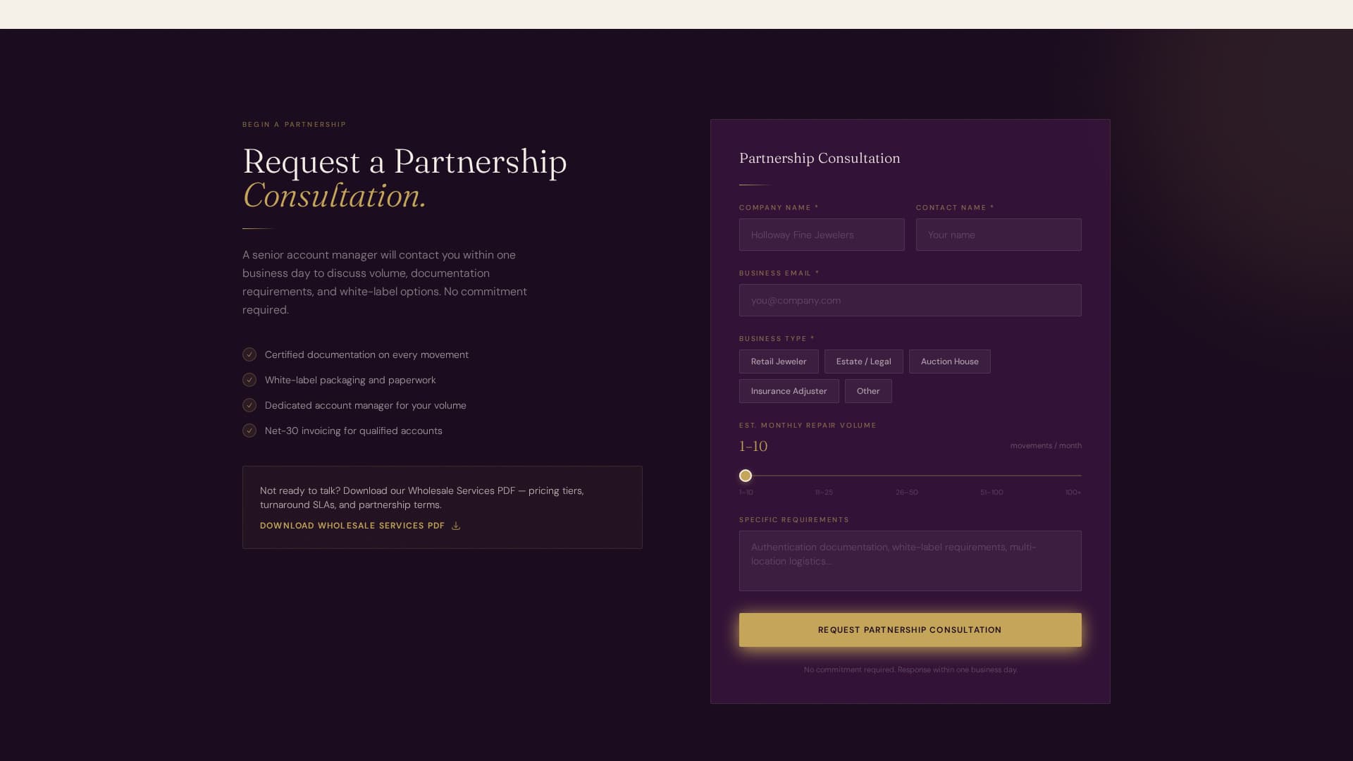 Calibrate - Precision Horology Landing Page Template