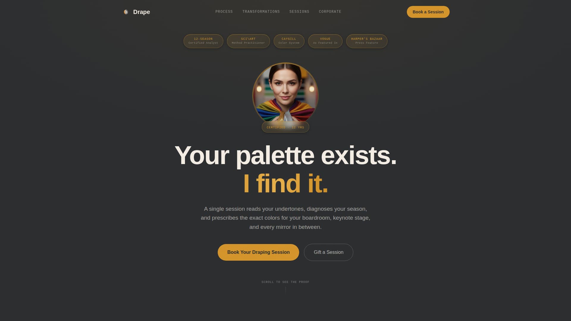 Drape - Precision Coloranalysis Landing Page Template