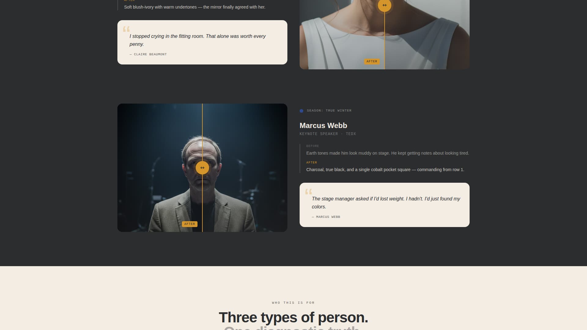 Drape - Precision Coloranalysis Landing Page Template