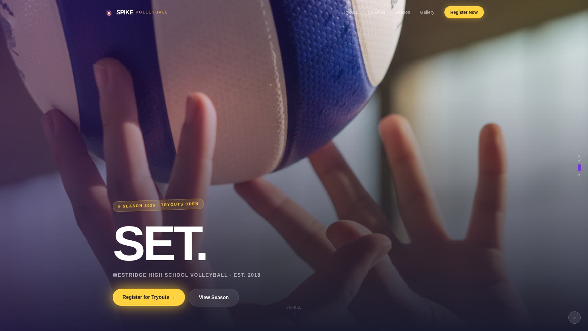 Spike - Electric Volleyball Landing Page Template