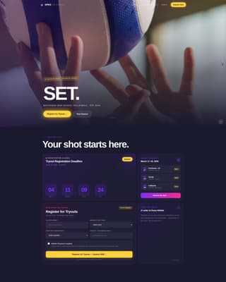 Spike - Electric Volleyball Landing Page Template
