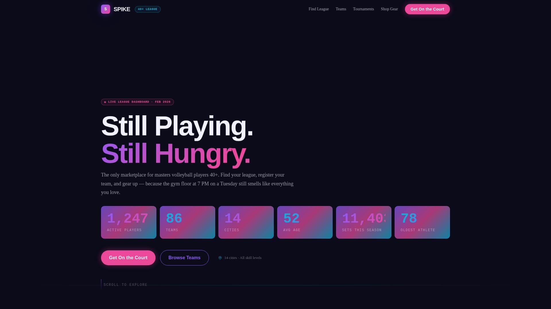 Slam — Thrilling Net Sports Landing Page Template