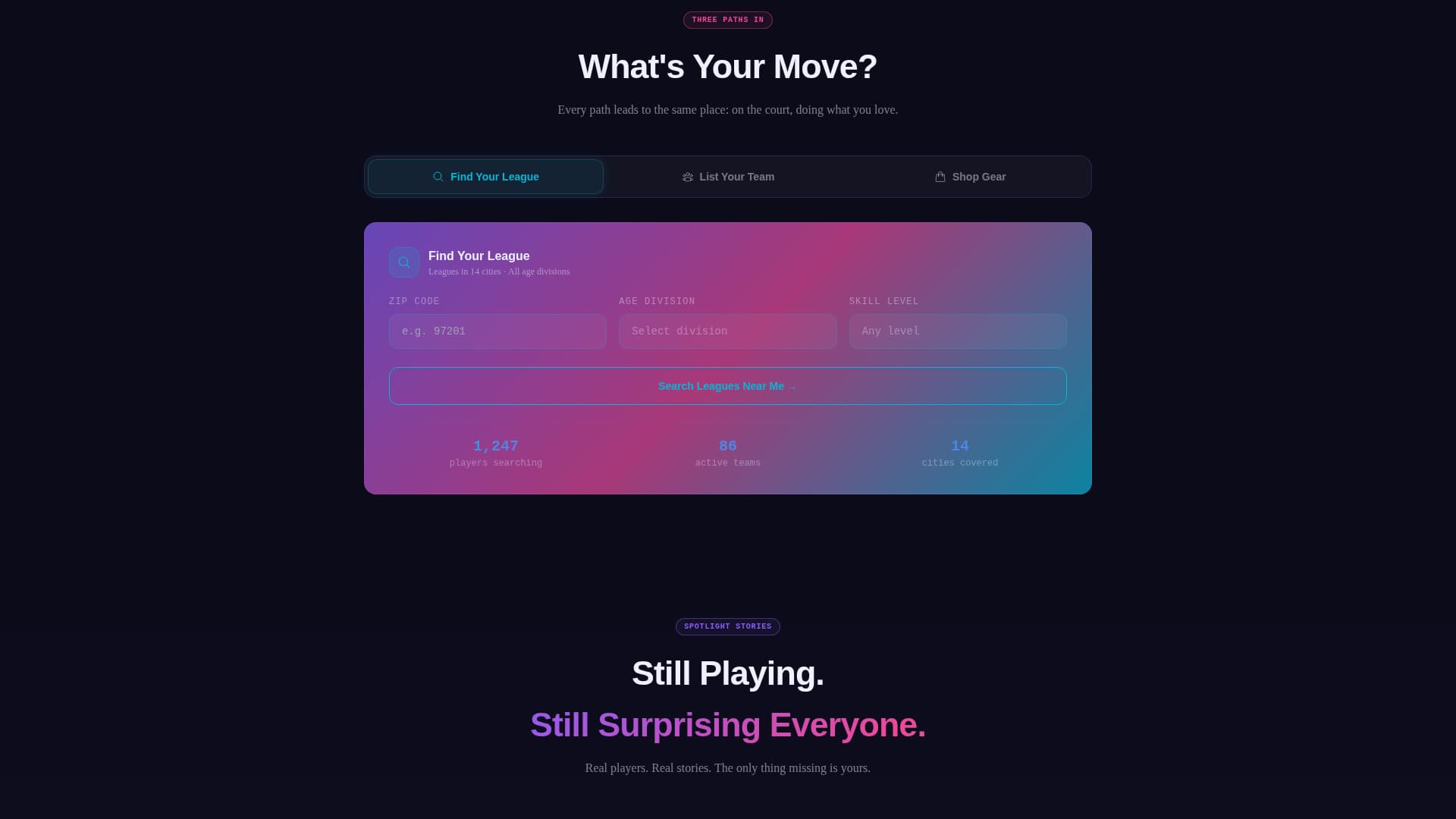 Slam — Thrilling Net Sports Landing Page Template