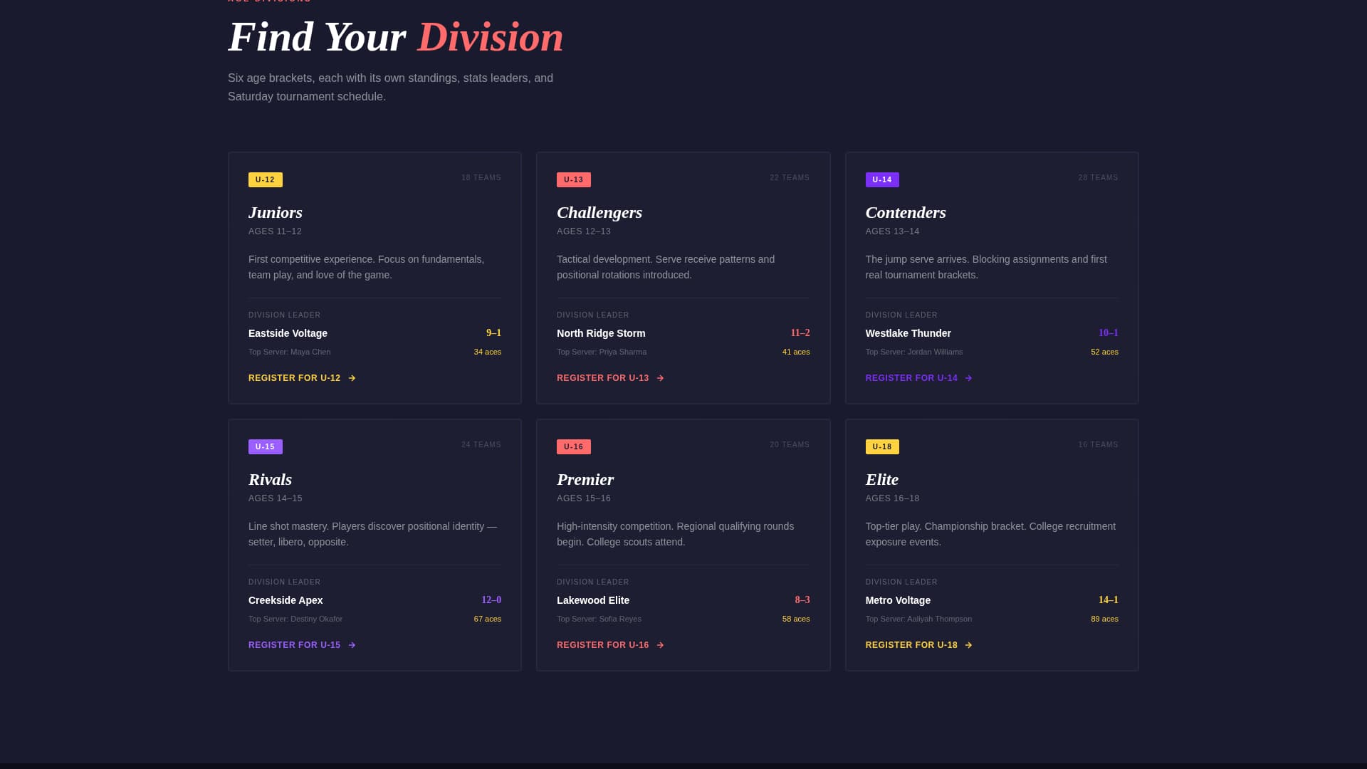 Spike - Dynamic Volleyball Landing Page Template