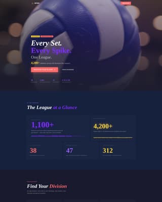 Spike - Dynamic Volleyball Landing Page Template