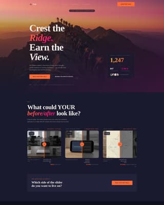 Trek - Electrifying Hiking Landing Page Template