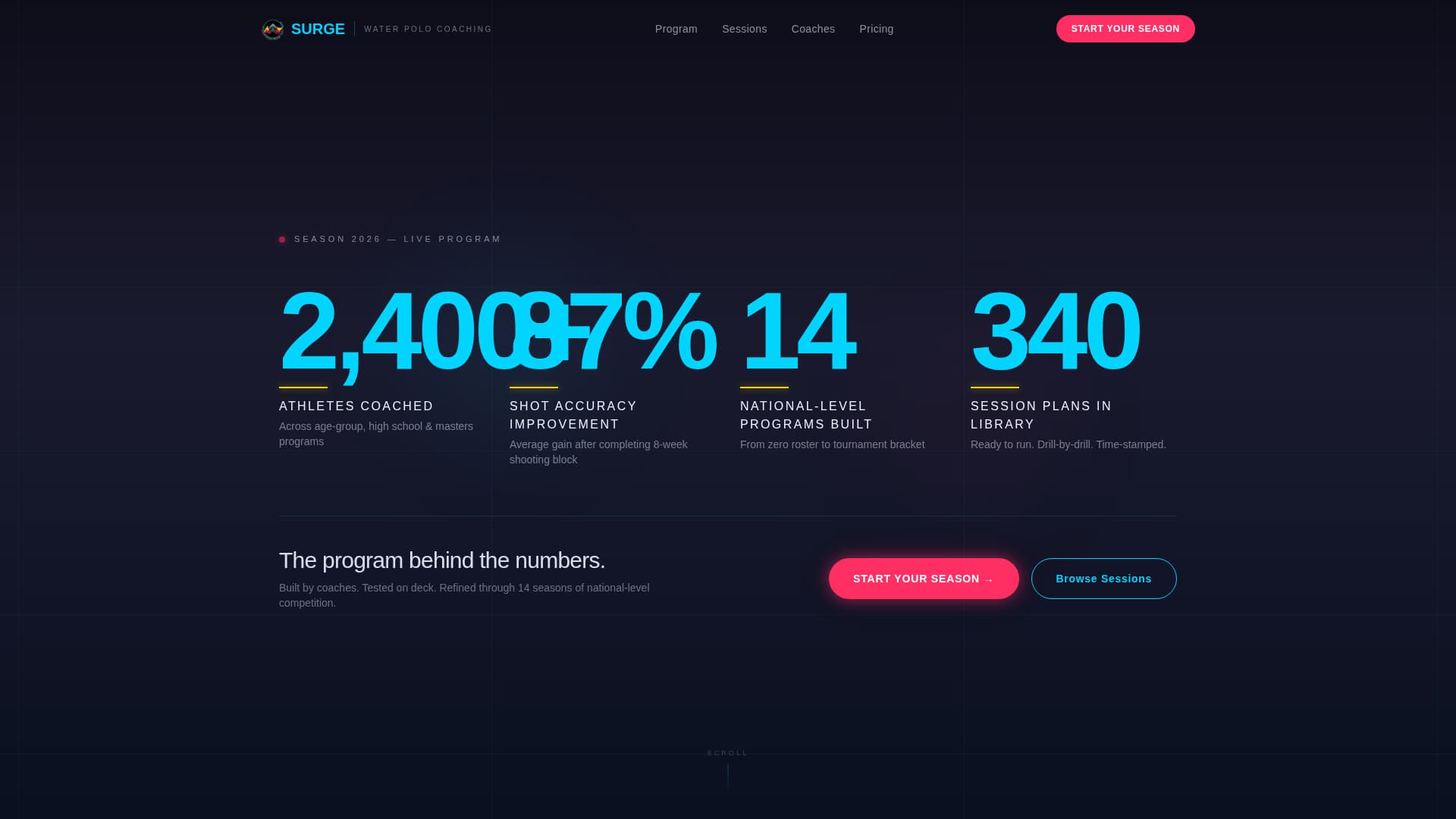 Surge - Powerful Waterpolo Landing Page Template