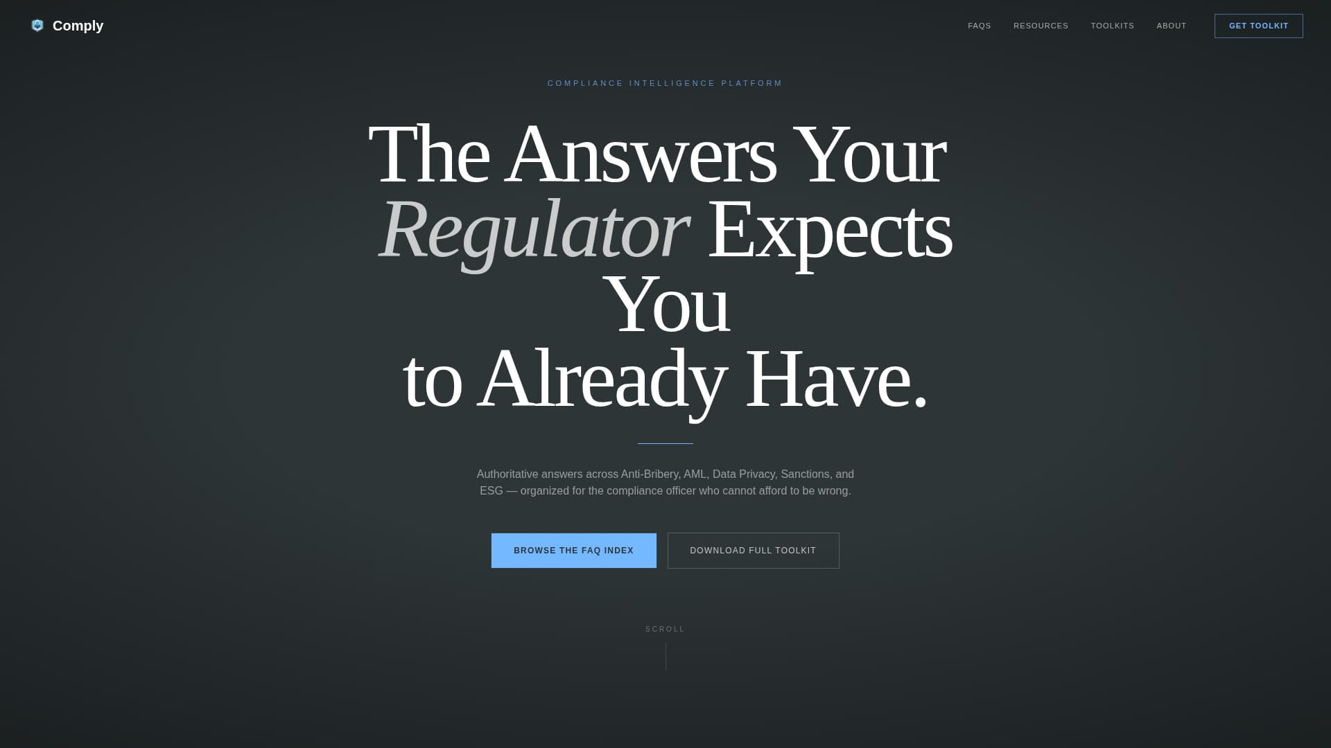 Comply — Expert Standards Advisory Landing Page Template
