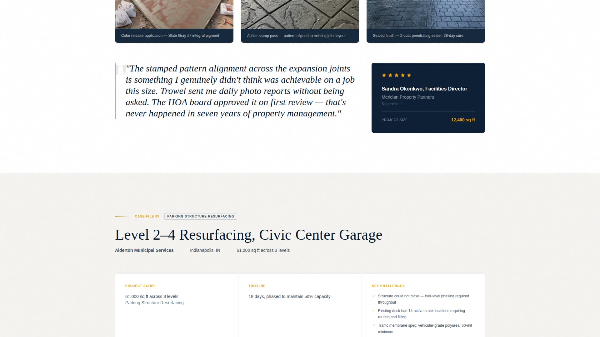 Trowel - Authoritative Concrete Landing Page Template