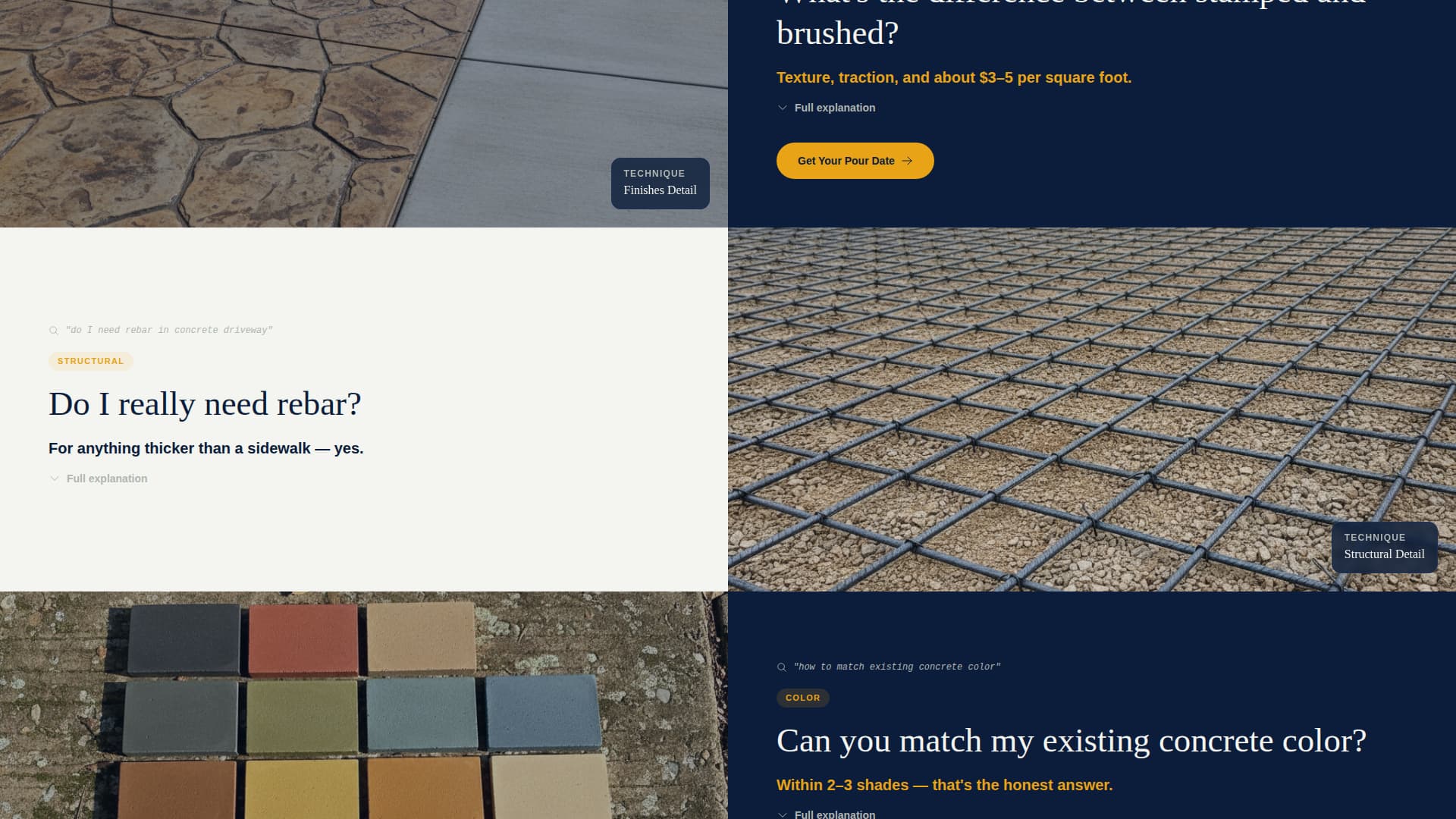 Trowel - Precision Concrete Landing Page Template
