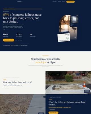 Trowel - Precision Concrete Landing Page Template