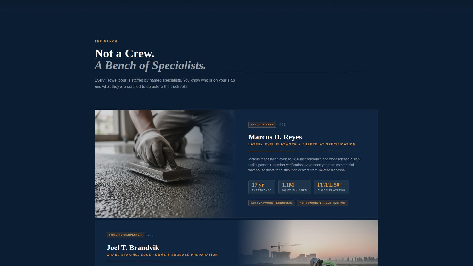 Foundation — Precision Concrete Contractor Landing Page Template