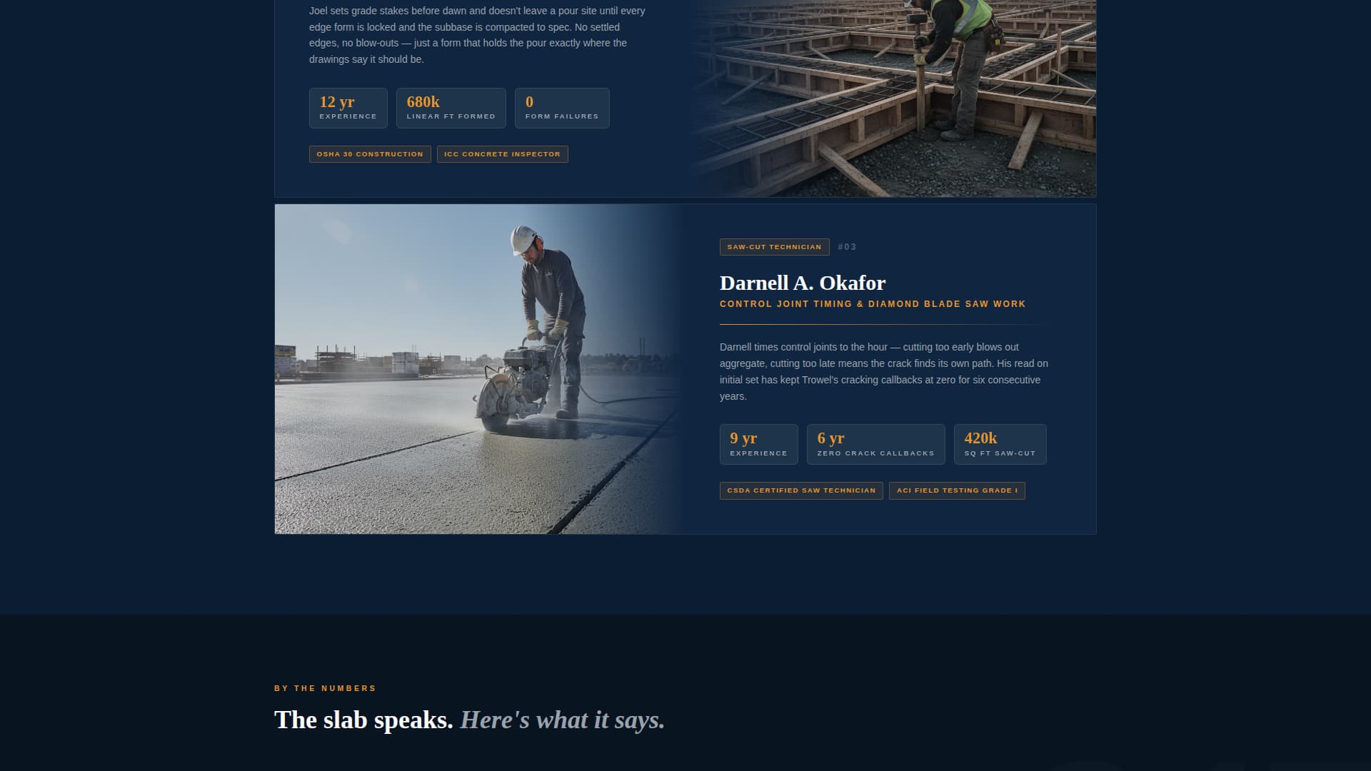 Foundation — Precision Concrete Contractor Landing Page Template