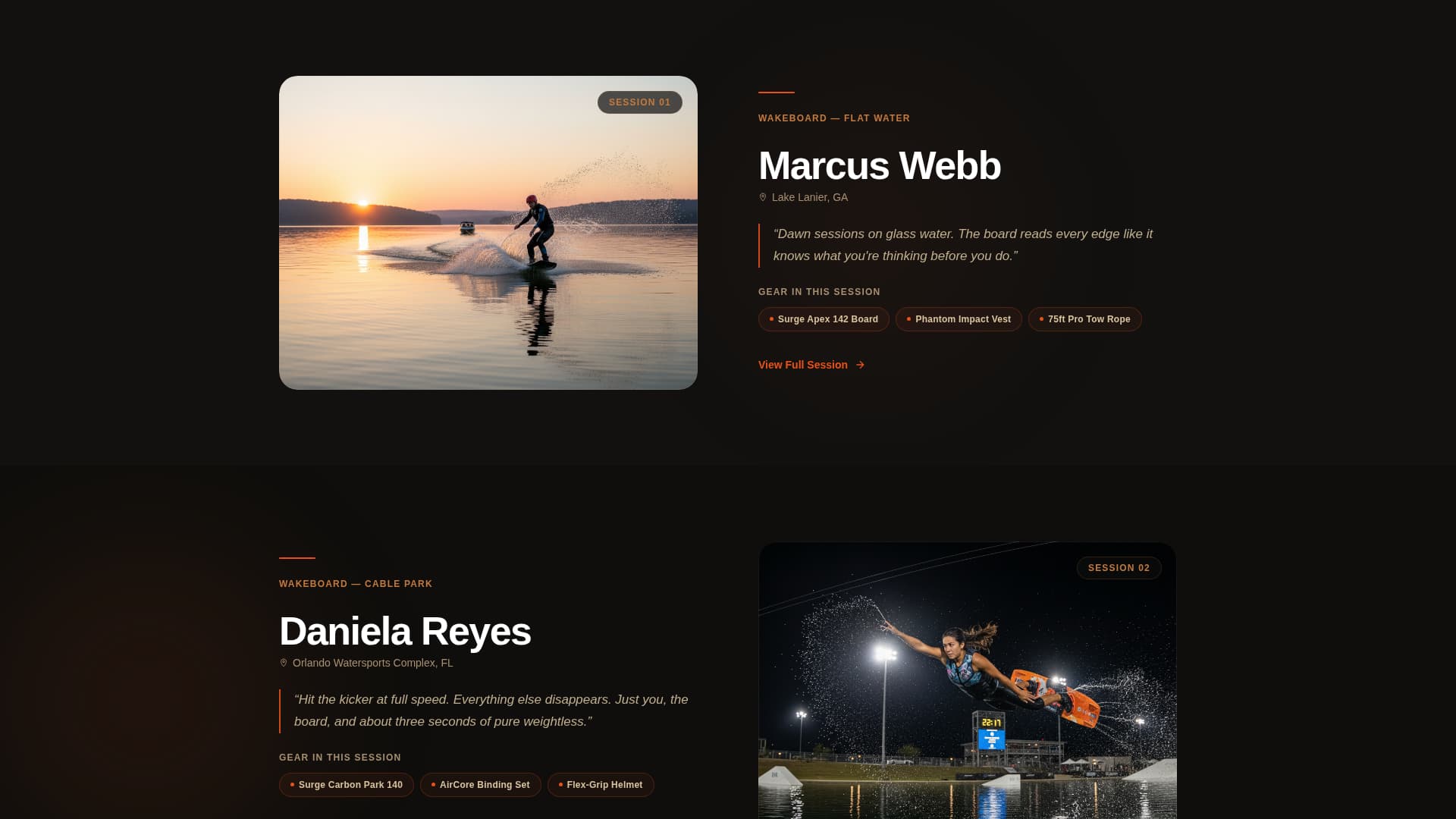 Surge - Electric Wakeboarding Landing Page Template
