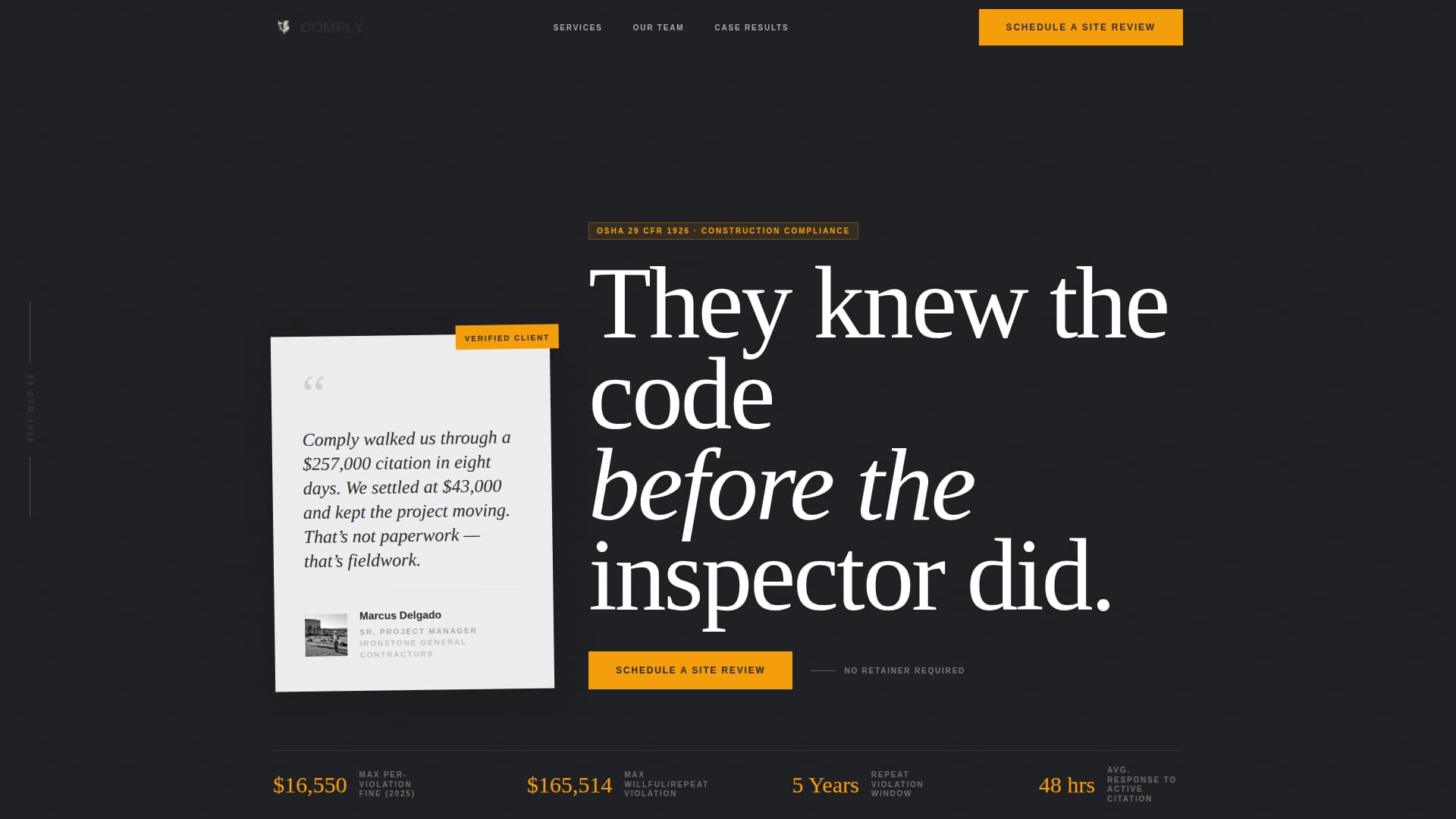 Comply - Trusted Constructioncompliance Landing Page Template