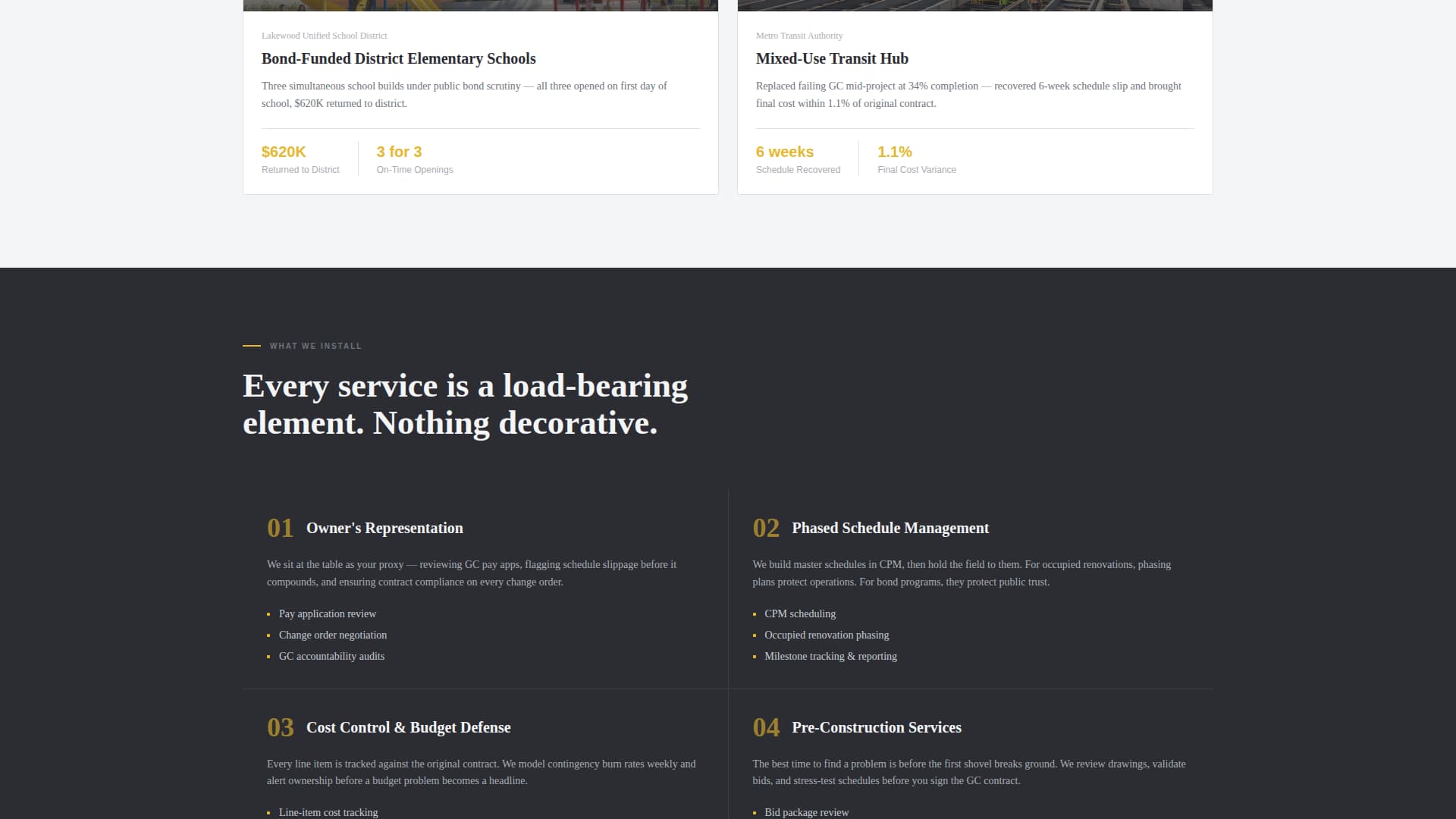 Foreman - Authoritative Constructionmanagement Landing Page Template