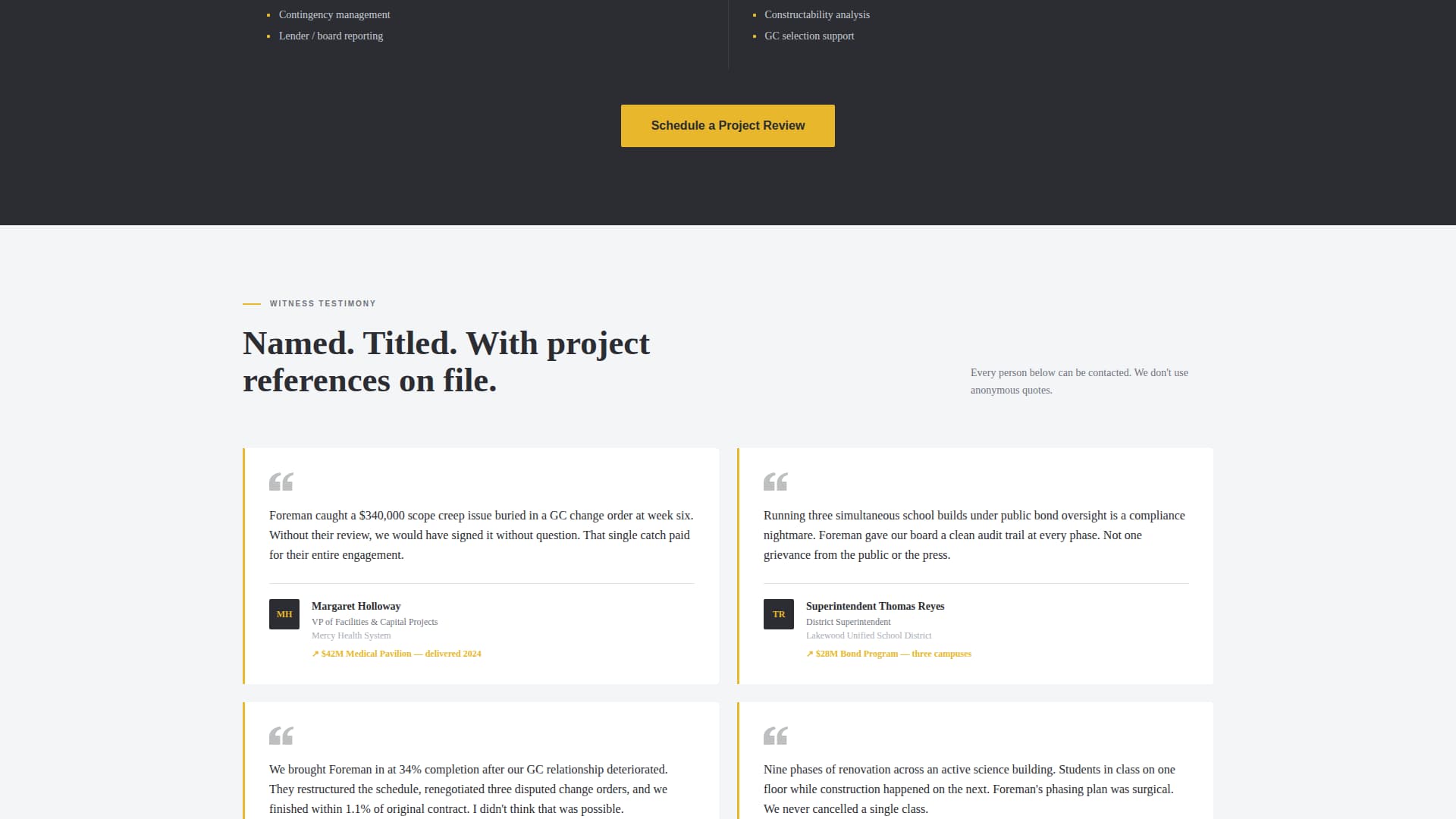 Foreman - Authoritative Constructionmanagement Landing Page Template