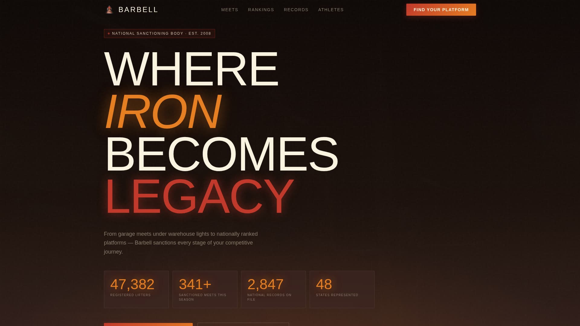 Barbell - Powerful Weightlifting Landing Page Template