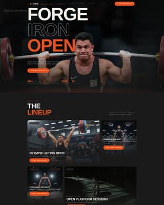 Forge - Electrifying Weightlifting Landing Page Template