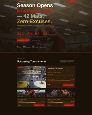 Takedown - Highimpact Wrestling Landing Page Template