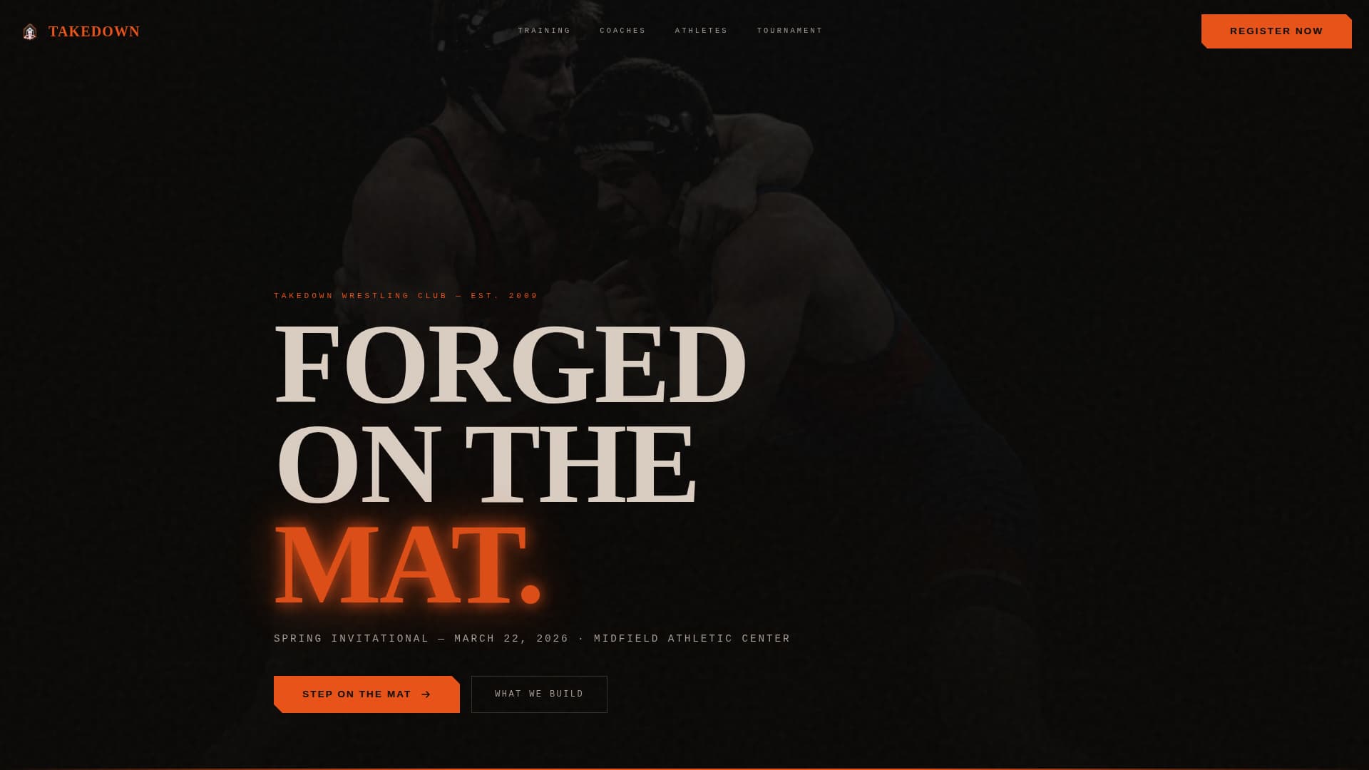 Mat — Fierce Wrestling Academy Landing Page Template