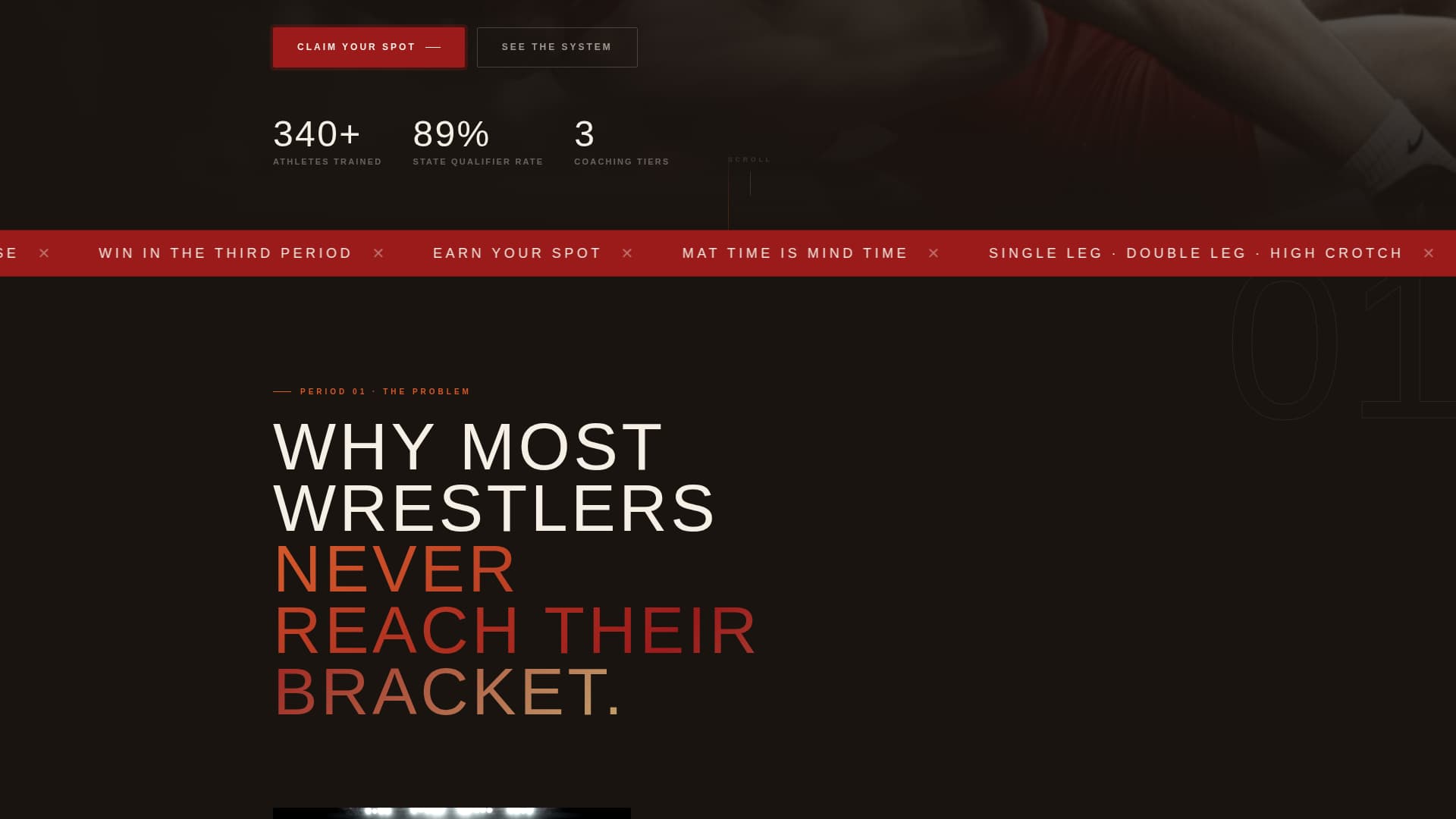 Takedown - Dominant Wrestling Landing Page Template