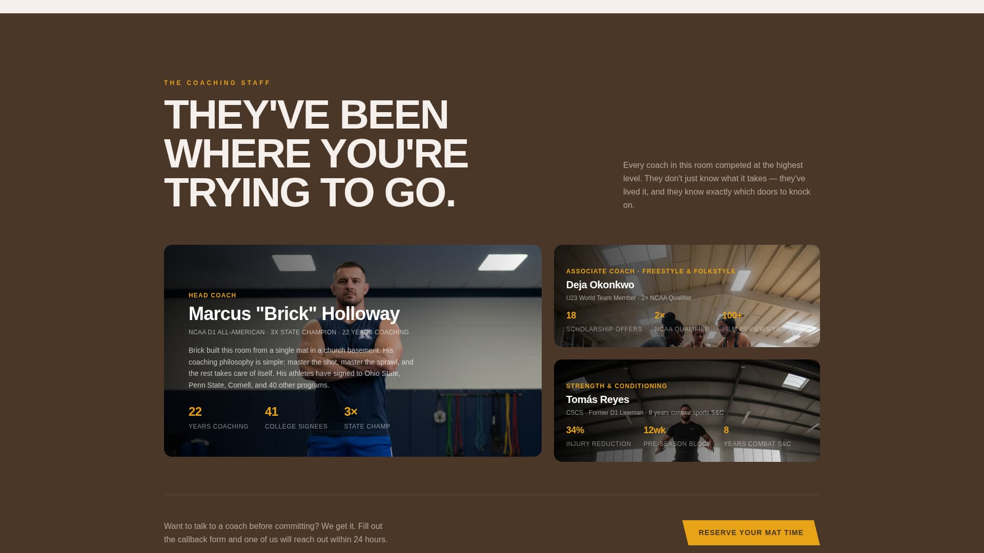 Hold — Powerful Combat Athletics Landing Page Template