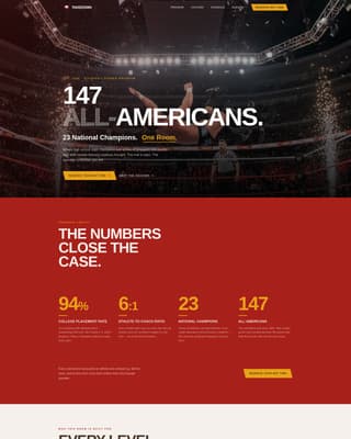 Takedown - Fierce Wrestling Landing Page Template