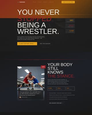 Takedown - Powerful Wrestling Landing Page Template