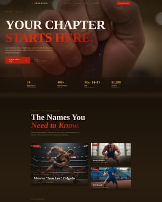 Pin — Dominant Grappling Sports Landing Page Template