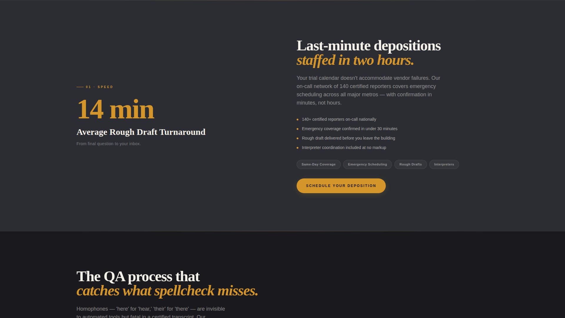 Record - Authoritative Courtreporter Landing Page Template