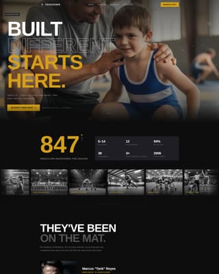 Takedown - Electrifying Wrestling Landing Page Template