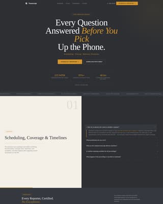 Transcript - Authoritative Courtreporter Landing Page Template