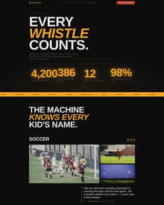 Whistle - Electric Youthsports Landing Page Template