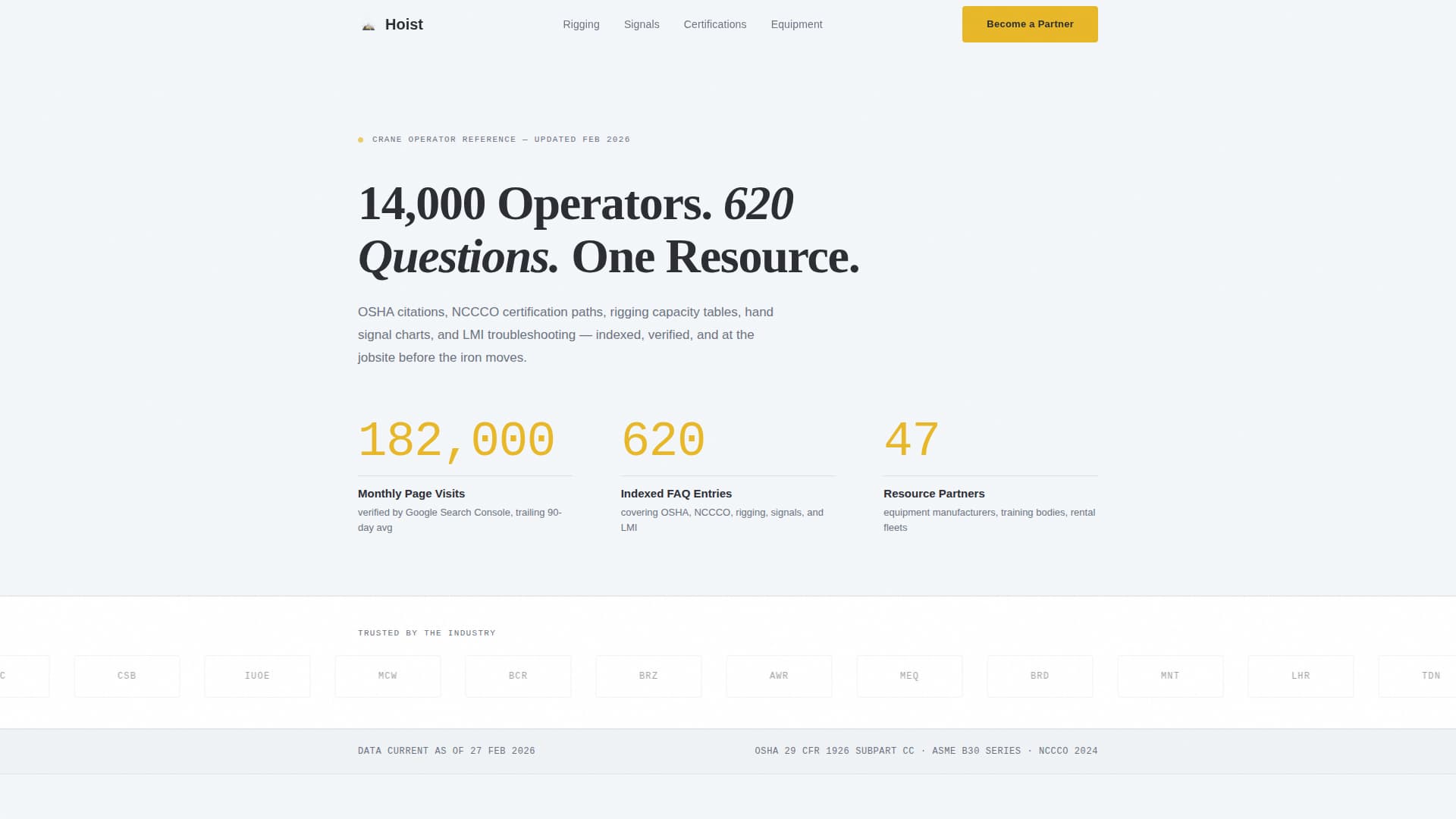 Hoist - Authoritative Craneoperator Landing Page Template