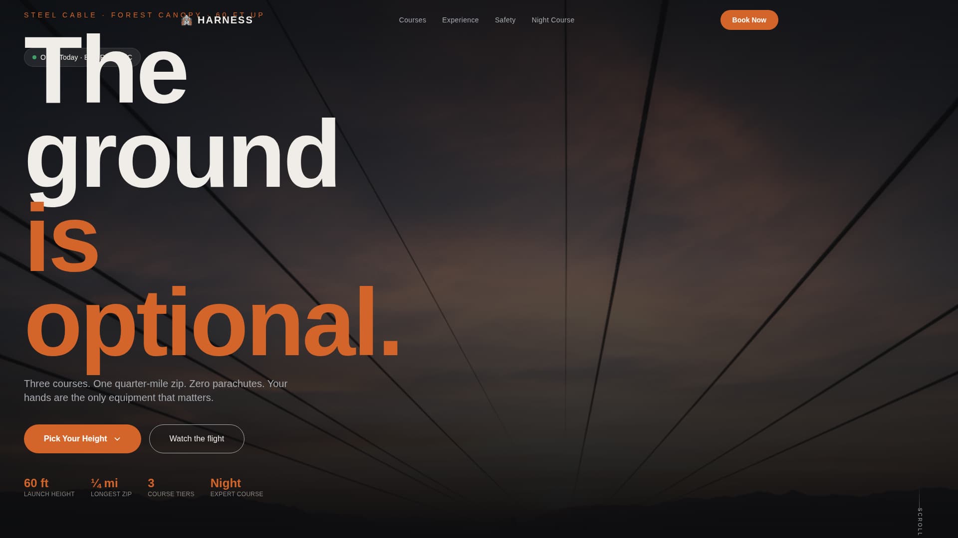 Harness - Thrilling Zipline Landing Page Template