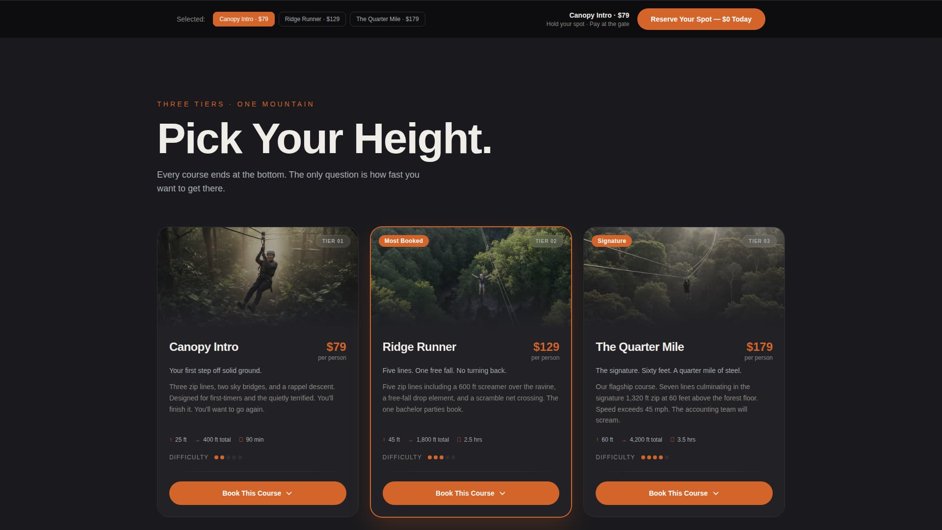 Harness - Thrilling Zipline Landing Page Template