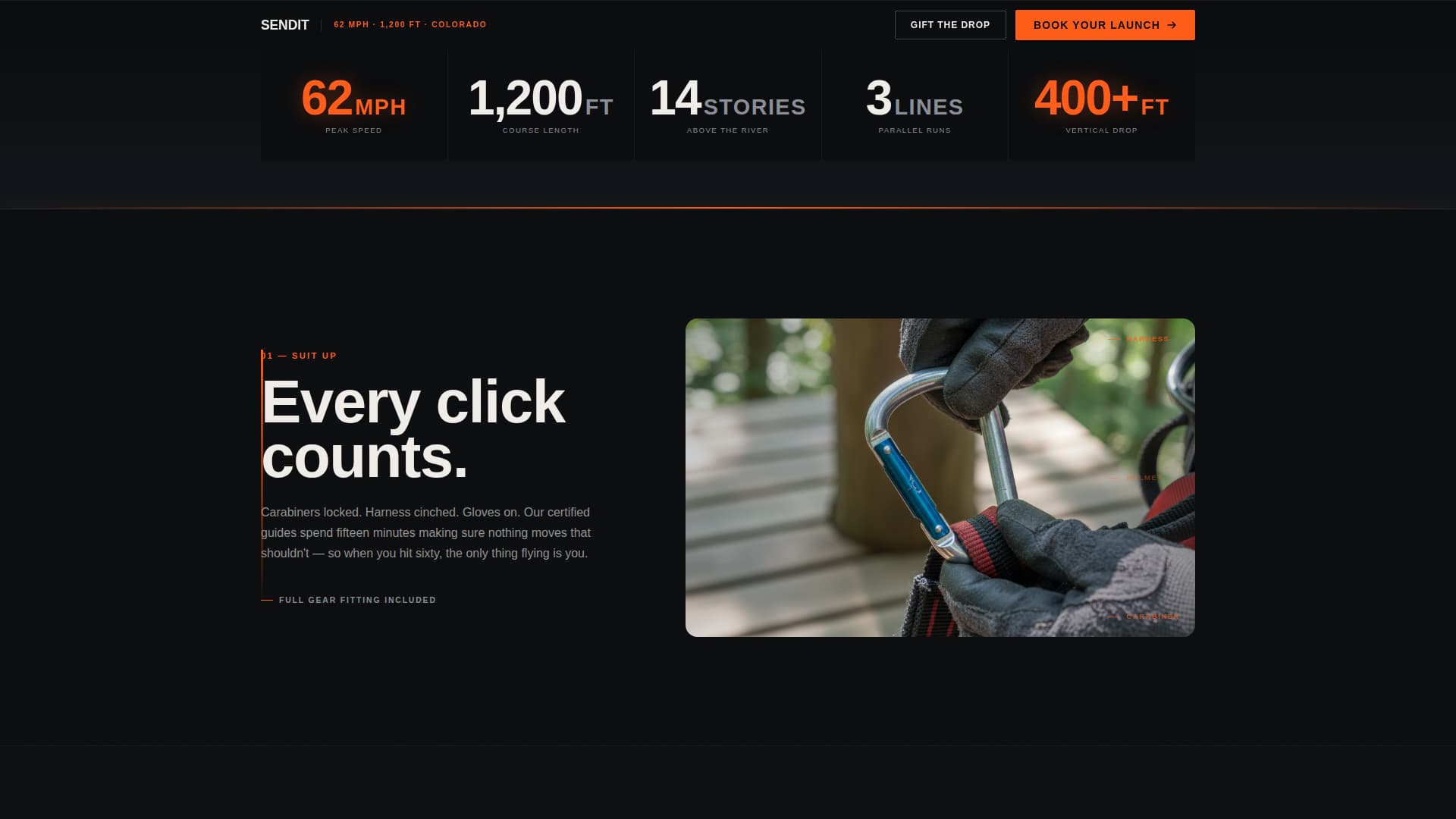 Sendit - Adrenaline Zipline Landing Page Template