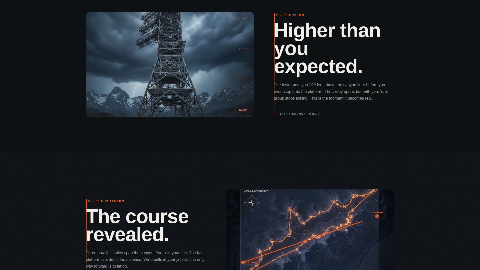 Sendit - Adrenaline Zipline Landing Page Template