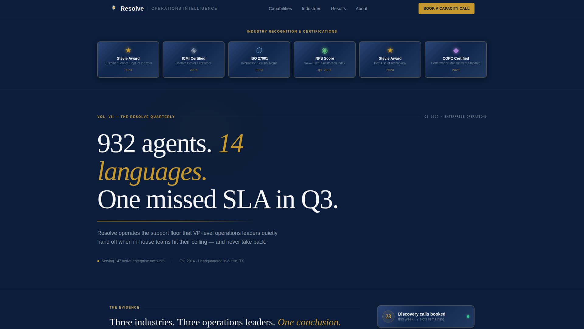 Outsourcing & BPO Specialist Booking Website Template