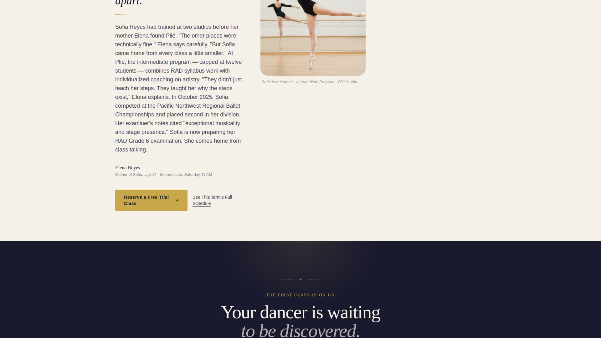 Pli - Elegant Danceschool Landing Page Template