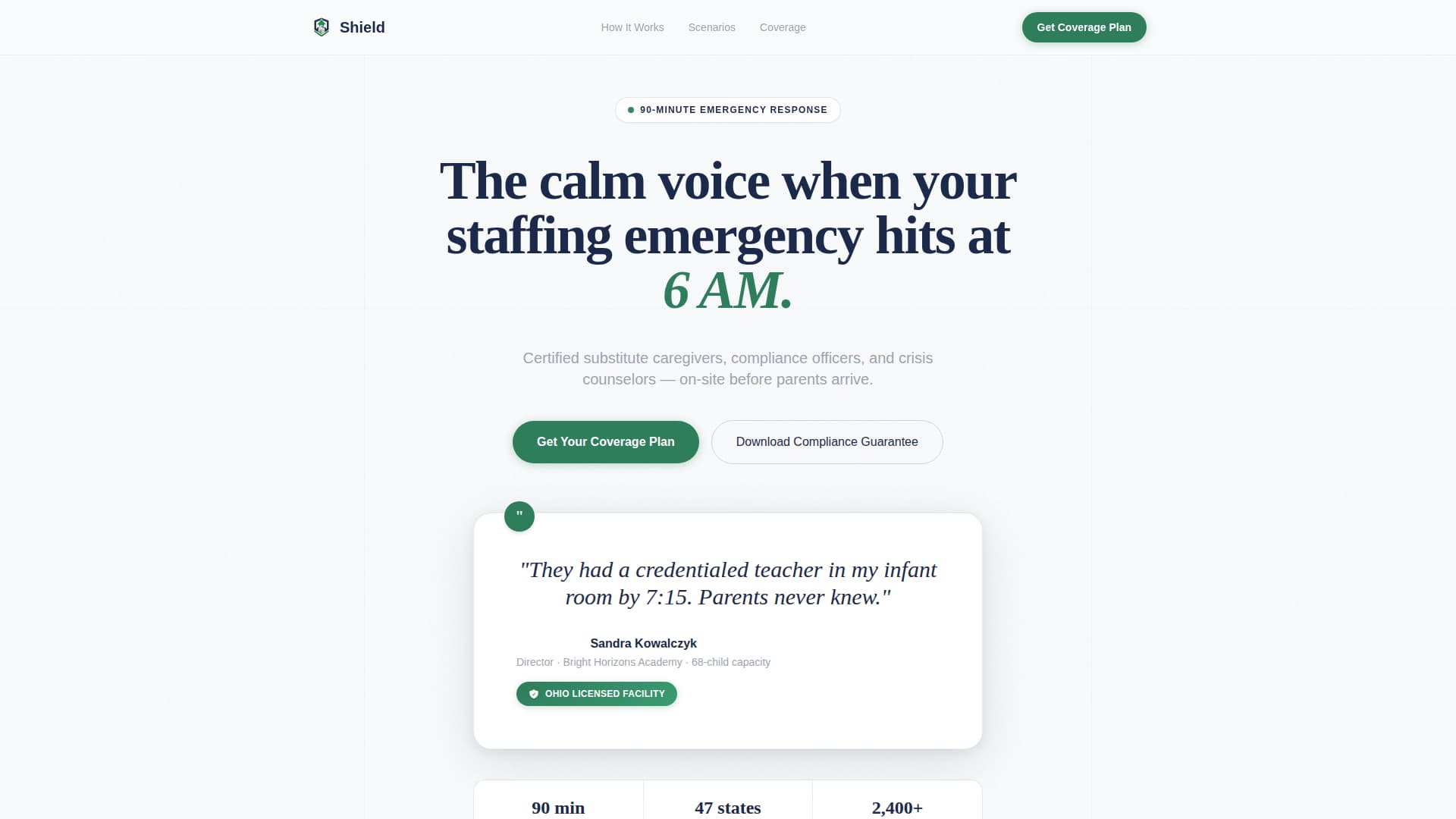 Shield - Rapidresponse Daycare Landing Page Template
