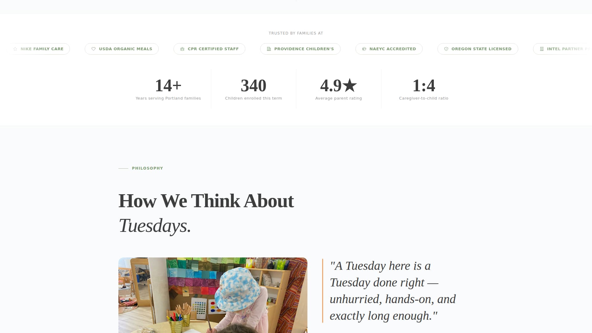Bloom — Nurturing Preschool Daycare Landing Page Template